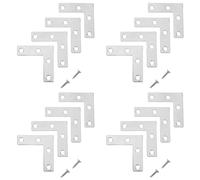 Amosfun 20juegos Sujetadores de Muebles de Grados Soportes de Esquina para Madera con Tornillos Fijación y Reparación de Estanterías Mesas y Armarios