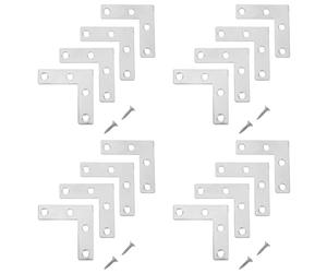 Amosfun 20juegos Sujetadores de Muebles de Grados Soportes de Esquina para Madera con Tornillos Fijación y Reparación de Estanterías Mesas y Armarios