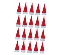 Amosfun 20piezas Mini Gorro de Papá Noel para Piruleta Decoraciones Navideñas Centros de Mesa Navideños Manualidades de Muñecas