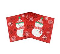 Amosfun 20piezas Servilletas Navideñas Diseño De Muñeco De Decoración Para Fiestas y Reuniones Casa