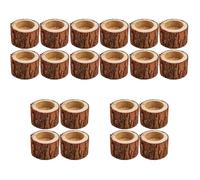 Amosfun 20piezas Soportes De Madera para Velas Tealight Portavelas Decorativos para Bodas Fiestas Temáticos Accesorios De Decoración De Hogar
