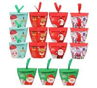 Amosfun 25piezas Caja de Obsequio de Papel para Navidad Bolsas de Obsequio Bolsas de Dulces Estilo Papá Noel para Envolver Regalos Sorpresa y Almacenamiento Festivo Estilo Aleatorio