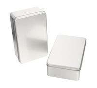 Amosfun 2piezas Caja De Lata Rectángular Para Snacks Horneados Cajas Multiusos Para Dulces y Galletas Estuches Prácticos De Hojalata Para Almacenamiento y Regalo Pequeño