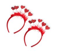 Amosfun 2piezas Diadema De Amor Para San Valentín Diseño De Corazón Lentejuelas Accesorio De Fiesta Ligero y Cómodo