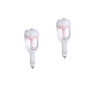 Amosfun 2piezas Difusor De y Humidificador Mini Para Auto Tecnología De Rotación De Limpieza Del Aire El Vehículo Previene Olores y Color Rosa