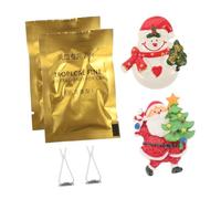 Amosfun 2piezas Porta Perfume Para Coche De Papá Noel Clip De Ventilación De Brillante Clips Navideños Para Difusor De Perfume Decoración Para Interior De Coche Navidad