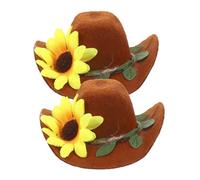 Amosfun 2piezas Tapón Decorativo para Botella de Vino de Fieltro Sombrero para Fiestas de Vaquera y Decoración de Casa de Muñecas