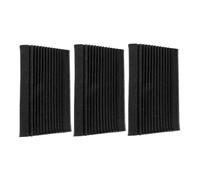 Amosfun 3 Espumas de Insonorización en Forma de Engranaje para Pared de Esquina, Absorción de Reverberación Interior y Reducción de Volumen Reflejado, Material Esponja Negro para Espacios