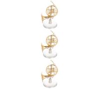 Amosfun 3 Juegos Modelo De Cuerno Instrumento Dorado En Miniatura Bocina Cuerna Cuerno Francés Adorno De Cuerno En Miniatura Soporte De Trompa Juguetes De Tallo Tuba Banda Golden Planchar