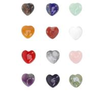 Amosfun 3 Juegos Muestra De Mineral De Amor Hogar Decoración Antigua Vidrio Pulido Mostrar para Roca Encanto De Corazón De Oro Cristales Talón Provenir Collar De Perlas Piedra 12 Uds * 3