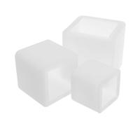 Amosfun 3 Moldes de Silicona para Resina Epoxi Cúbicos Transparentes, Molde Cuadrado Resistente al Calor (2.71in 2.2in 1.65in), para Manualidades, Arte y Decoración de Bricolaje