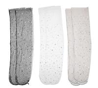 Amosfun 3 pares de calcetines de tobillo suaves con purpurina para mujer, de gasa transparente, de malla, sueltos, para estudiantes y niñas, Surtido Couleur, 15*10*0.2cm