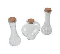Amosfun 3 Piezas Botella para Ceremonia de Unión de Arena Recuerdo Elegante y Romántico Decorativa de Vidrio y Madera en Boda para Compromiso y Luna de Miel