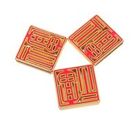 Amosfun 3 Piezas Chinese Fu Character Refrigerator Magnets Feng Shui Housewarming Decoration Magnetic Note Holder For Kitchen Fridge