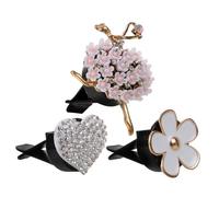 Amosfun 3 piezas Clips de Difusor de Aire para Ventilación de Coche con Diseño de Flor de Ambientador Decorativo para Salida de Aire del Automóvil Instalación y Elegante Adorno Interior