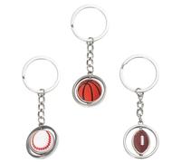Amosfun 3 Piezas Llavero Giratorio de Metal Diseño de Balón Deportivo