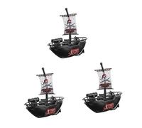 Amosfun 3 Piezas Pirata Eléctrico Juguete para Juguetes Piratas Juguete del Rompecabezas Pirata De Juguete Divertido Juguete De Baño Black El Plastico