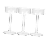 Amosfun 3 Piezas portavelas de Cristal Vela de Invernadero Velas de té Candle candelabro de Plata Rojo decoração casa decoración casa candelabro de Mesa decoración de Velas Europeas Vidrio