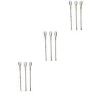 Amosfun 3 Series Cucharas Inoxidable Para Bebidas Para Cócteles Postres Y Uso Familiar 3 Piezas*3