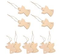 Amosfun 30 Figuras De De Madera Para Decoración Navideña Adornos Rústicos De Madera Para Manualidades Color Marrón Claro