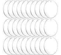 Amosfun 30 Piezas Llaveros de Bricolaje en Blanco Acrílico Transparente para Proyectos de Transferencia de Calor, Perfectos para Decoración y Manualidades