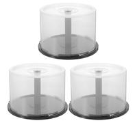 Amosfun 3piezas Caja De Almacenamiento De Cd y Dvd Contenedor De Plástico Transparente Para Discos Organizador Con Tapa Para Escritorio y Estantería Para y Casa