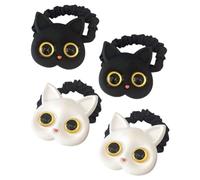 Amosfun 4 Coleteros Elásticos Pelo Diseño de Gato, 4 Piezas (2 Oscuros y 2 Claros), Accesorios Cabello de Niñas, Cintas Finas Pelo, Sujetador de Cabello Adecuado para Peinados Casuales