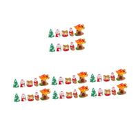 Amosfun 4 Juegos Micro Paisaje Navideño Christmas Tree Xmas Tree Giftcrad Bola De Nieve Navidad Mini Estatuilla De Muñeco De Nieve Muñeco De Nieve En Miniatura Decorativo Resina 10 Uds * 4