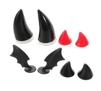 Amosfun 4 Pares Accesorios para Casco de Moto con Ventosa Decoración con Cuernos de Demonio Alas de y Orejas de Duradero y Único para Mujeres y Motos Eléctricas