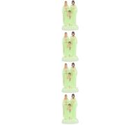 Amosfun 4 Piezas Adorno de Jesus decoración hogar Virgen Maria Iglesia Decorativa Estatua Religiosa único Natividad Oro Jesus Virgen Estatua Ornamento Virgen el plastico Light Green