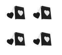 Amosfun 4 Piezas Álbum Mini con Recorte de Corazón, 16 Páginas, Negro | PVC y PE, Tapas Rígidas y Perfil Fino, para Tarjetas y Fotos Pequeñas