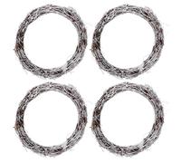 Amosfun 4 Piezas de Ratán Redonda para DIY Marco de Ratán para Manualidades Decoración de Pared para Navidad para Manualidades Incluidos