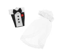 Amosfun 4 Piezas Decoraciones De Mesa De Boda Fundas para Gafas De Boda Decoracion De Vino Los Novios Tapa De La Botella del Vestido De Novia Flautas De Novios Tapa De Botella