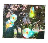 Amosfun 4 Piezas Discos Reflectantes Doble Cara para Jardín DIY Decoración Colgante Palomas y Ahuyentador de Pájaros
