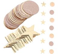 Amosfun 4 Piezas Guirnalda de Estrellas Colgantes Estrellas Doradas y Circulares Decoración para Bodas y Cumpleaños para Fotografía y Fiestas