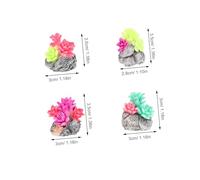 Amosfun 4 Piezas Mini Suculentas Artificiales de Resina Figuras Decorativas de y Cactus para Hogar Escritorio Estantería y Jardín Miniatura
