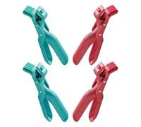 Amosfun 4 Piezas Pinzas Silicona Antideslizantes para Cuencos y Platos Calientes Rojo y Verde Clip Antiescaldaduras para Cocina Soporte Seguro para Freidoras y Microondas Fácil Limpieza y