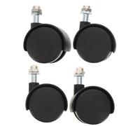 Amosfun 4 Piezas Ruedas Giratorias M8 para Radiador Eléctrico de Aceite, | Hierro y Plástico, Borde de Goma y Base Metálica Gruesa, Rotación 360 Grados, Uso en Dormitorio