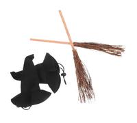 Amosfun 4 Piezas Sombreros de Bruja y Escobas Pequeñas de Tela No Tejida para Halloween Accesorios Versátiles para Manualidades Decoración de Fiestas Disfraces de Mascotas y Casas de