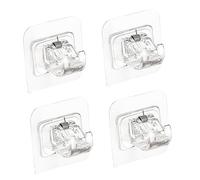Amosfun 4 Piezas Soporte Adhesivo Clips Fijadores Transparentes Barra de Instalación sin Taladro de Ducha y Decoración