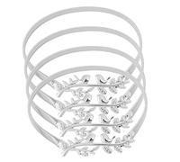 Amosfun 4 Piezas Sujetadores de Cortina Metálicos con Resorte Diseño Elegante Plateada Tirantes Elásticos para Dormitorios y Salas Fijación sin Taladro Fácil Instalación y Uso Versátil