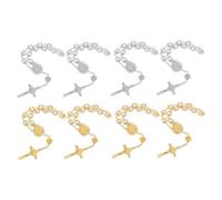 Amosfun 4 Pulseras De Rosario De Perlas De Imitación Para Bodas Ceremonias Pulseras De Oración De Mano Regalos De Boda Religiosas