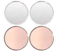 Amosfun 4 Tableros para Manicura de Cristal, Paletas para Mezclar Esmaltes de Uñas, Bandejas Resistentes en Colores Rosa Dorado y Plateado, Ideales para Arte y Exhibición de Uñas