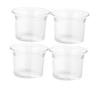 Amosfun 4piezas Candelabro de Cristal Transparente Porta Velas de Té Accesorios para Fotos Decoración de Boda para Centros de Mesa y Festivales