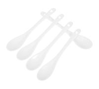 Amosfun 5 Cucharas de Cerámica Blanca para Servir Condimentos, Café y Mermeladas, Tamaño Pequeño Compacto, Resistentes al Calor, Juego Versátil para Cocina y Té, Utensilios Auxiliares