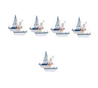 Amosfun 5 Juegos Adornos Modelo Artesanal Mediterráneo. Decoración Hogar Home Decor Juguete De Crucero Decoración De La De Playa Bote Modelo De Náutico 2 Piezas * 5