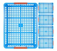 Amosfun 5 Piezas cestas de almacenamiento cesta de plastico para mesa multifunción pequeñas para guardar juguetes mini portaequipajes PP Blue