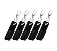 Amosfun 5 Piezas Clip Antipérdida para Bolígrafo Llavero, PU Negro | Uso Multifuncional, Portátil y Resistente al Desgaste, para Oficina y Bricolaje, Estilo Moderno