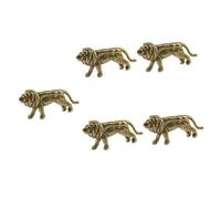 Amosfun 5 Piezas de latón Arte de Pared de Animales Juguetes de Peluche decoración Escritorio decoración Vintage Exquisita decoración Animal Estatua de latón del gabinete Golden
