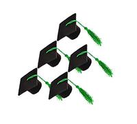 Amosfun 5 Piezas Decoración de Sombrero de Doctorado para Botella de Vino Mini Tapa de Doctorado Adecuada para Fiestas de Graduación Borla Adorable Tapa de Botella de Vino